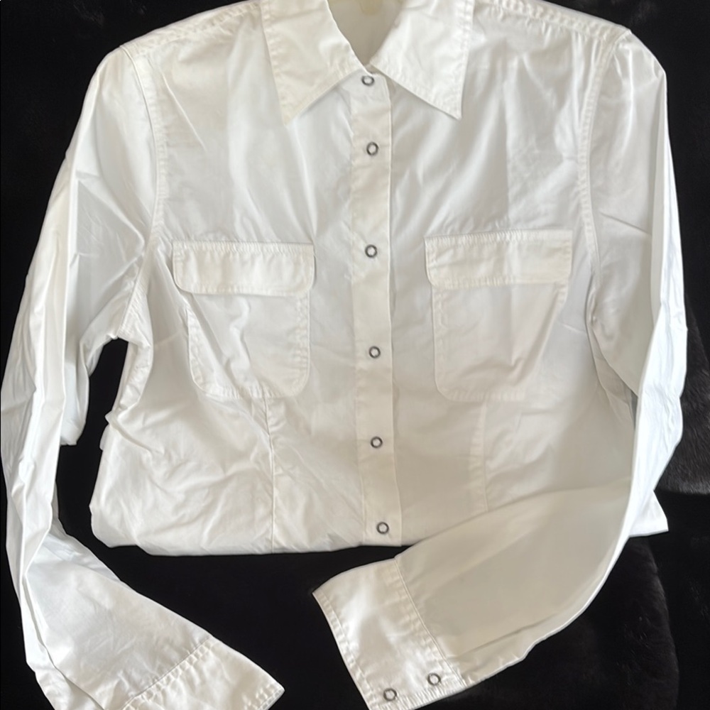 Anthropologie White Button-Down Shirt